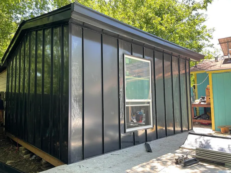 Black standing seam metal wall panels for Metal Roof Installation in Shoreview